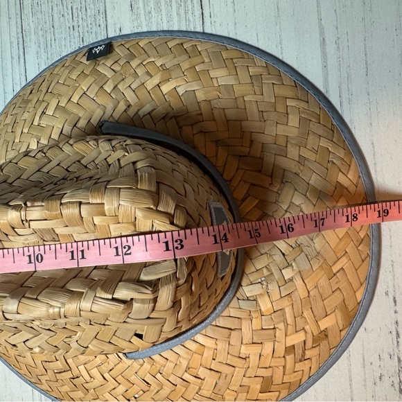Kids' Woven Straw Hat with Gray Trim - Picture 7 of 12